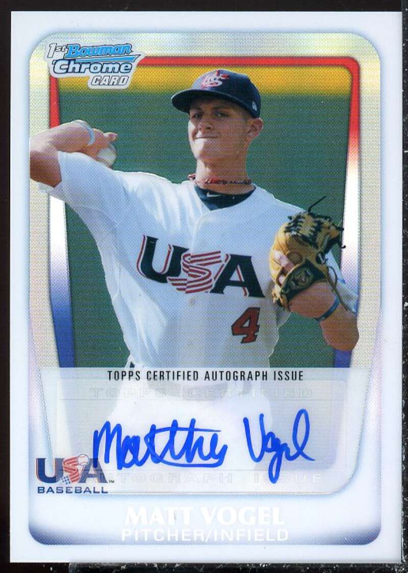 Matt Vogel 2011 Bowman Chrome Draft 16U USA National Team Autographs Refractors Image 1