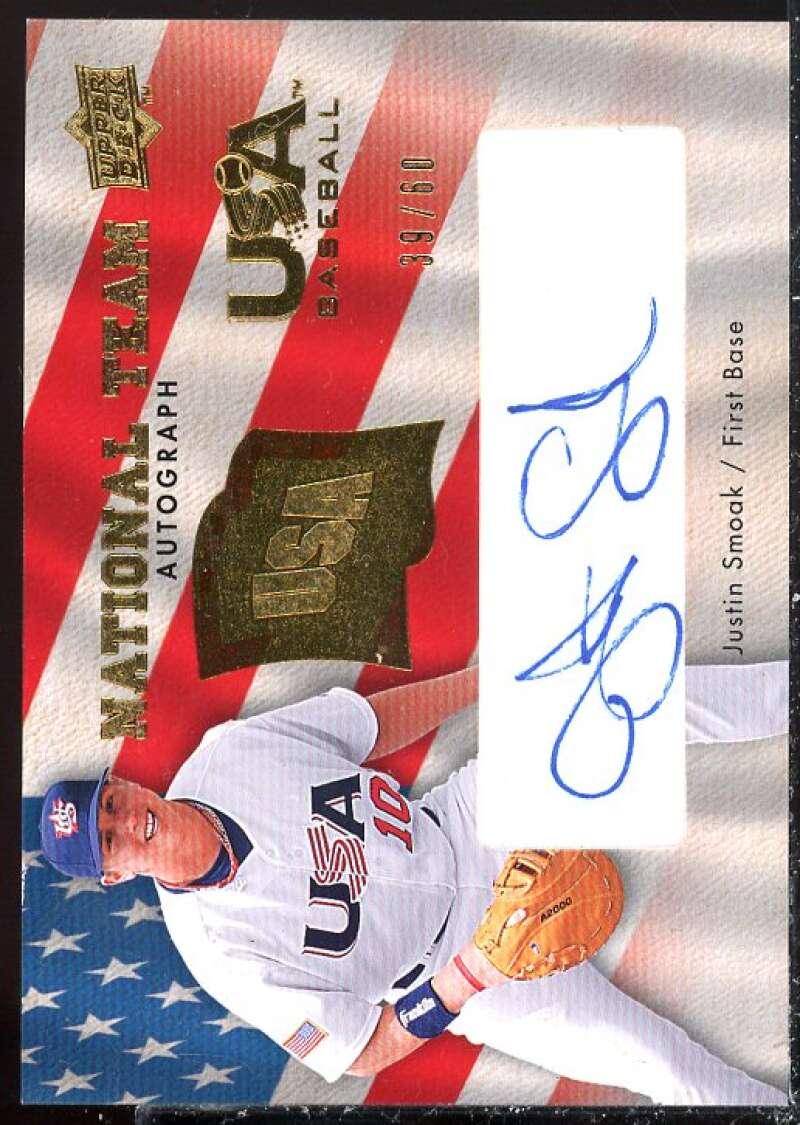 Justin Smoak Card 2008 Upper Deck USA National Team Autographs Blue #JS  Image 1
