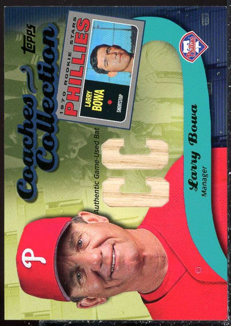 Larry Bowa Card 2002 Topps Coaches Collection Relics #CCLB  Image 1