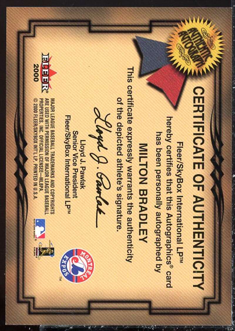 Milton Bradley Card 2001 Fleer Autographics #11  Image 2