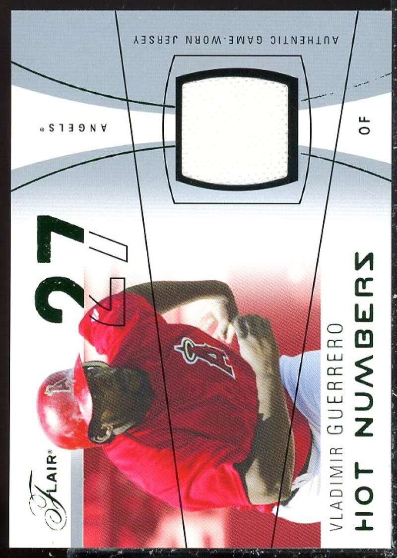 Vladimir Guerrero Card 2004 Flair Hot Numbers Game Used Green #VG  Image 1