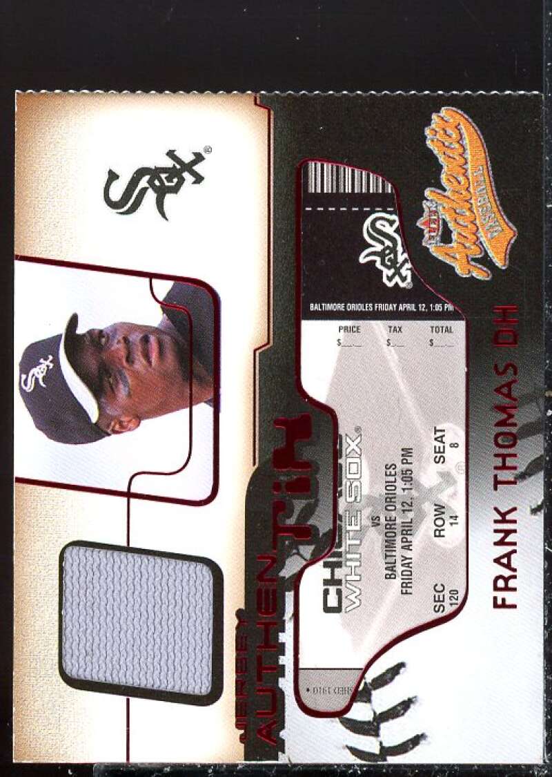 Frank Thomas Card 2002 Fleer Authentix Jersey AuthenTIX #JAFT  Image 1