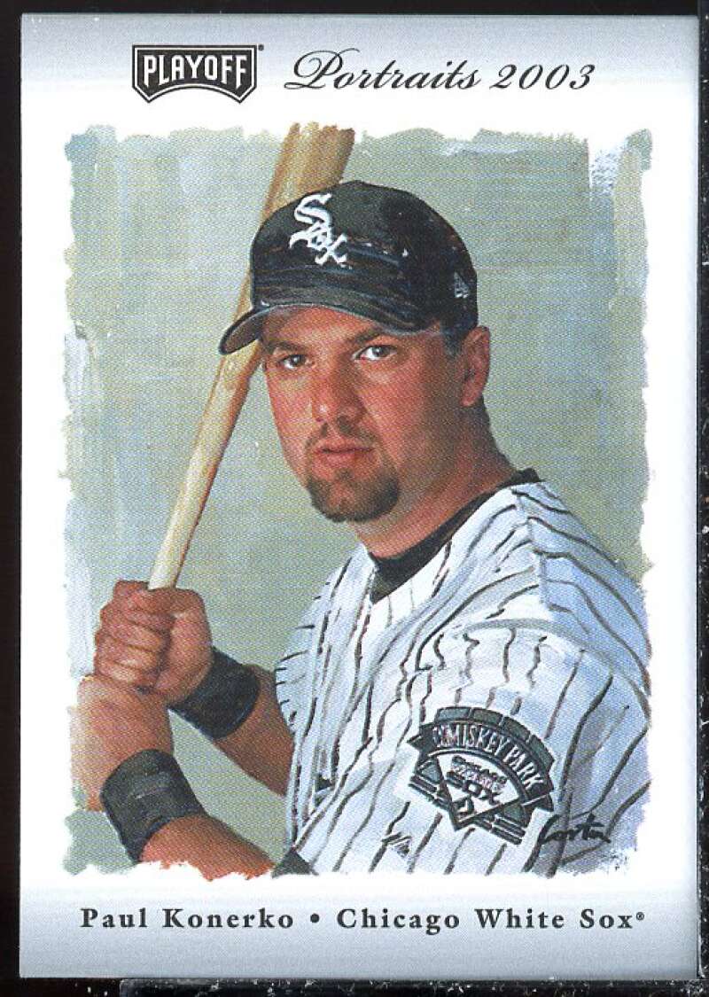 Paul Konerko Bat-Jsy Card 2003 Playoff Portraits Materials Combo Silver #55  Image 1