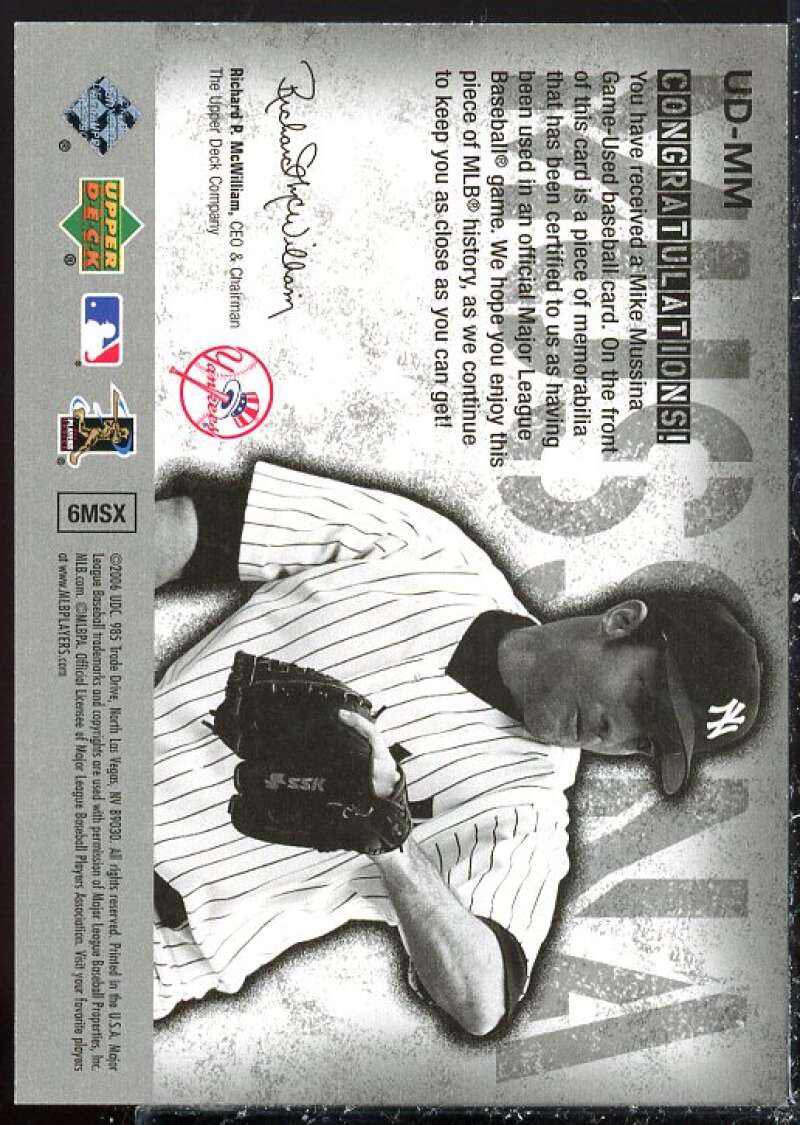 Mike Mussina Pants Card 2006 Upper Deck UD Game Materials #MM  Image 2