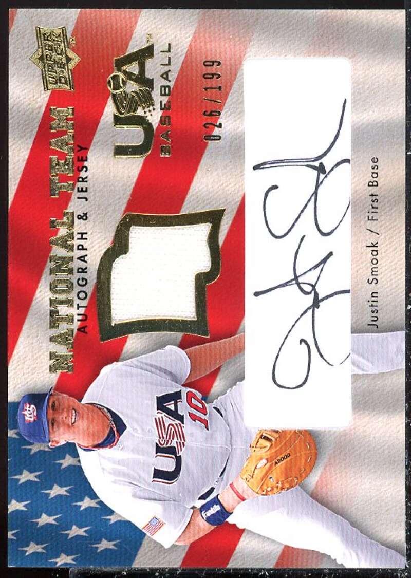 Justin Smoak 2008 Upper Deck USA National Team Jerseys Autographs Black #JS  Image 1
