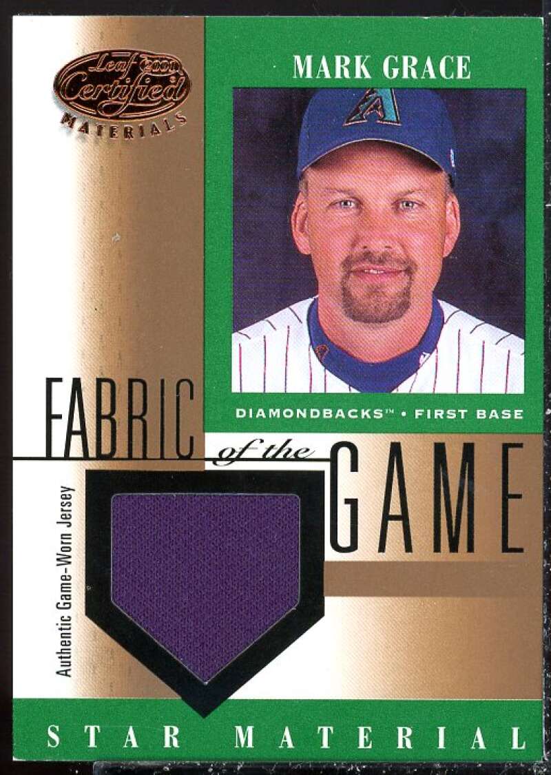Mark Grace Card 2001 Leaf Certified Materials Fabric of the Game #110BA  Image 1