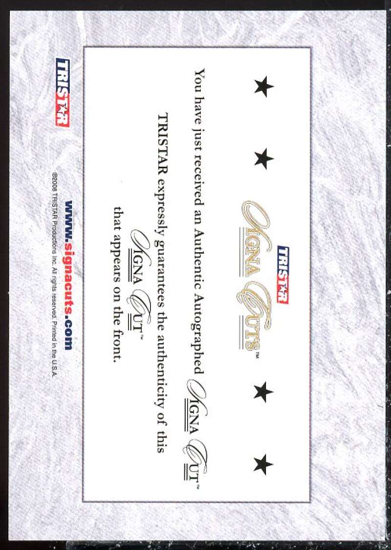 Ralph Branca AU Card 2008 Tristar Cigna Cuts #  Image 2