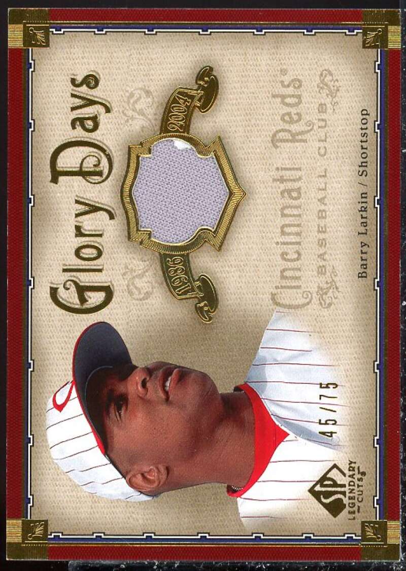 Barry Larkin Card 2005 SP Legendary Cuts Glory Days Material Gold #BL  Image 1