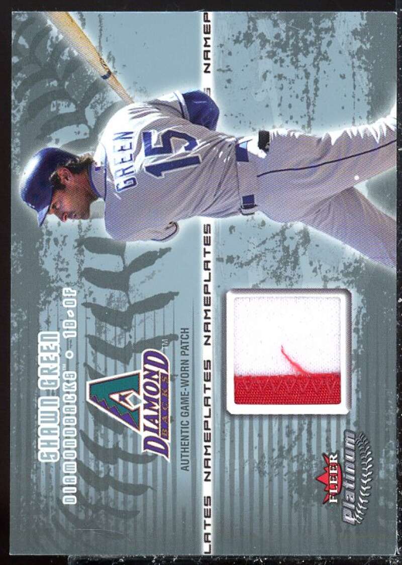 Shawn Green Card 2005 Fleer Platinum Nameplates Patch Platinum #SG  Image 1
