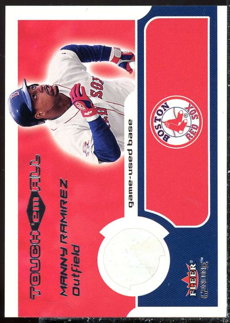 Manny Ramirez Card 2002 Fleer Genuine Touch Em All Game Base #9  Image 1