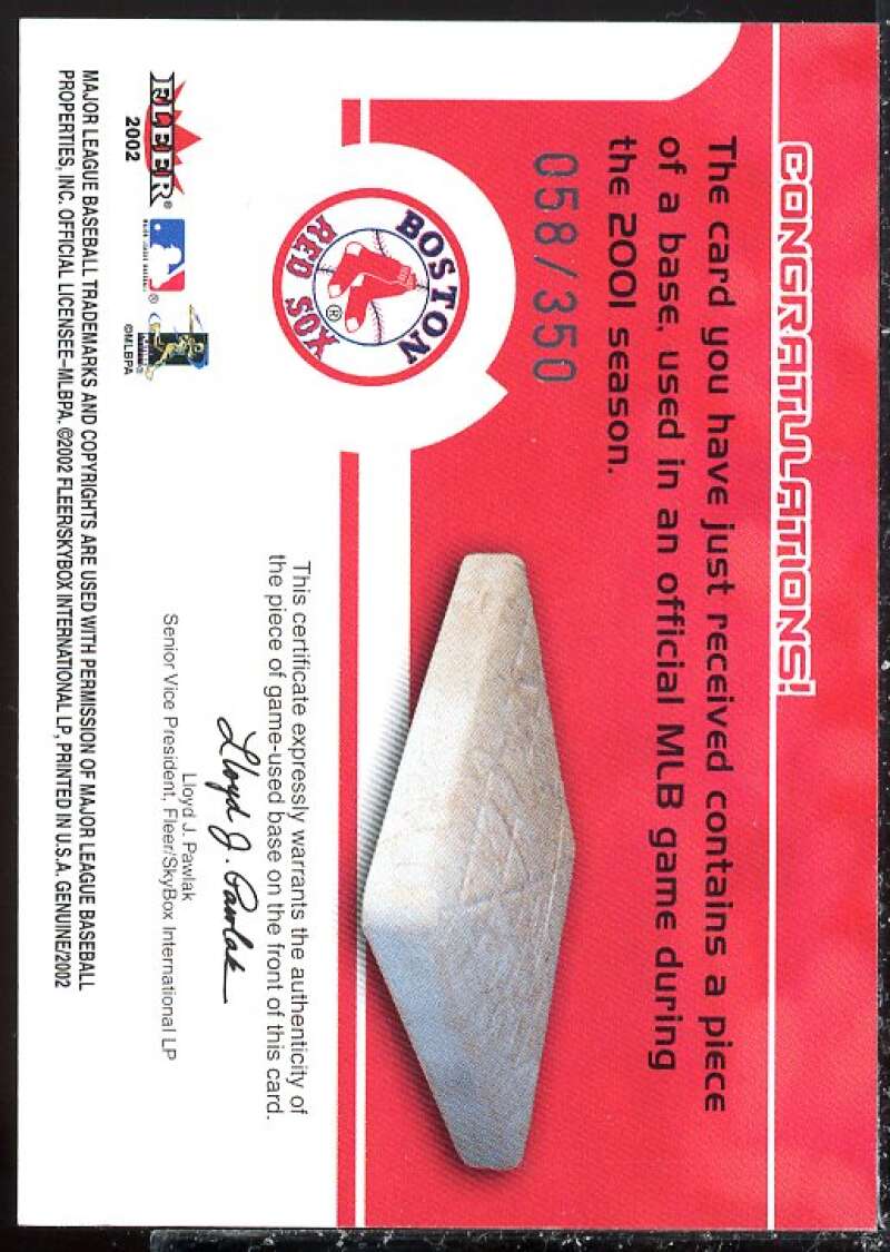 Manny Ramirez Card 2002 Fleer Genuine Touch Em All Game Base #9  Image 2