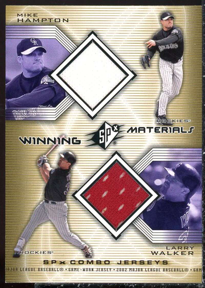 Hampton/Larry Walker 2002 SPx Winning Materials 2-Player Jersey Combos #WMHW  Image 1