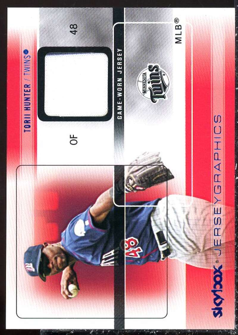 Torii Hunter Card 2005 SkyBox Autographics Jerseygraphics Blue #TH  Image 1