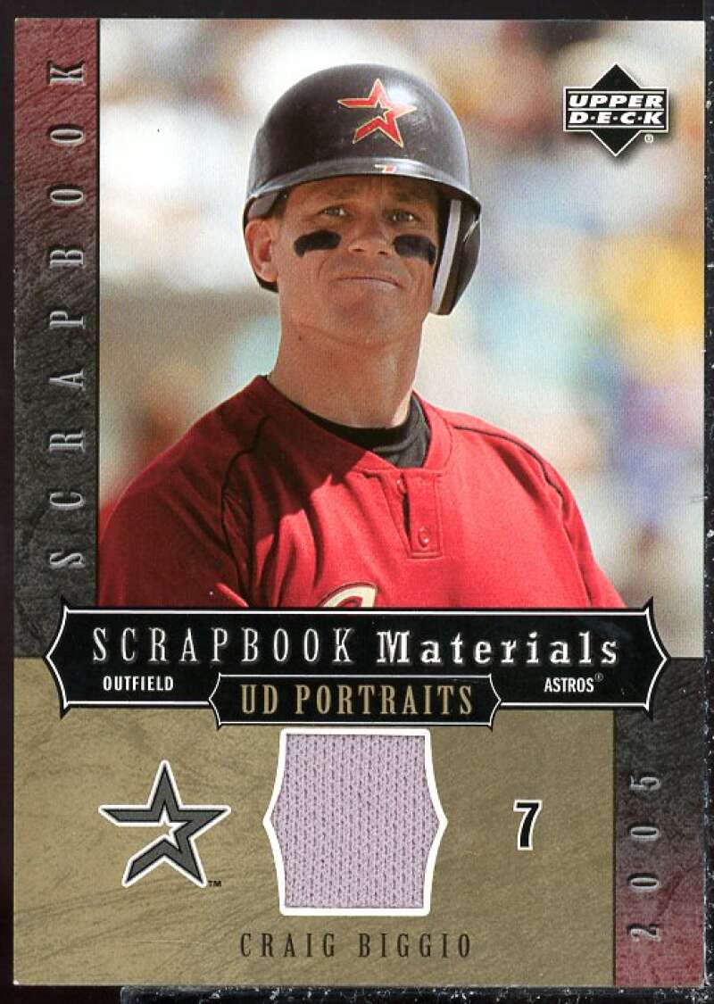 Craig Biggio Jsy Card 2005 UD Portraits Scrapbook Materials #BI  Image 1