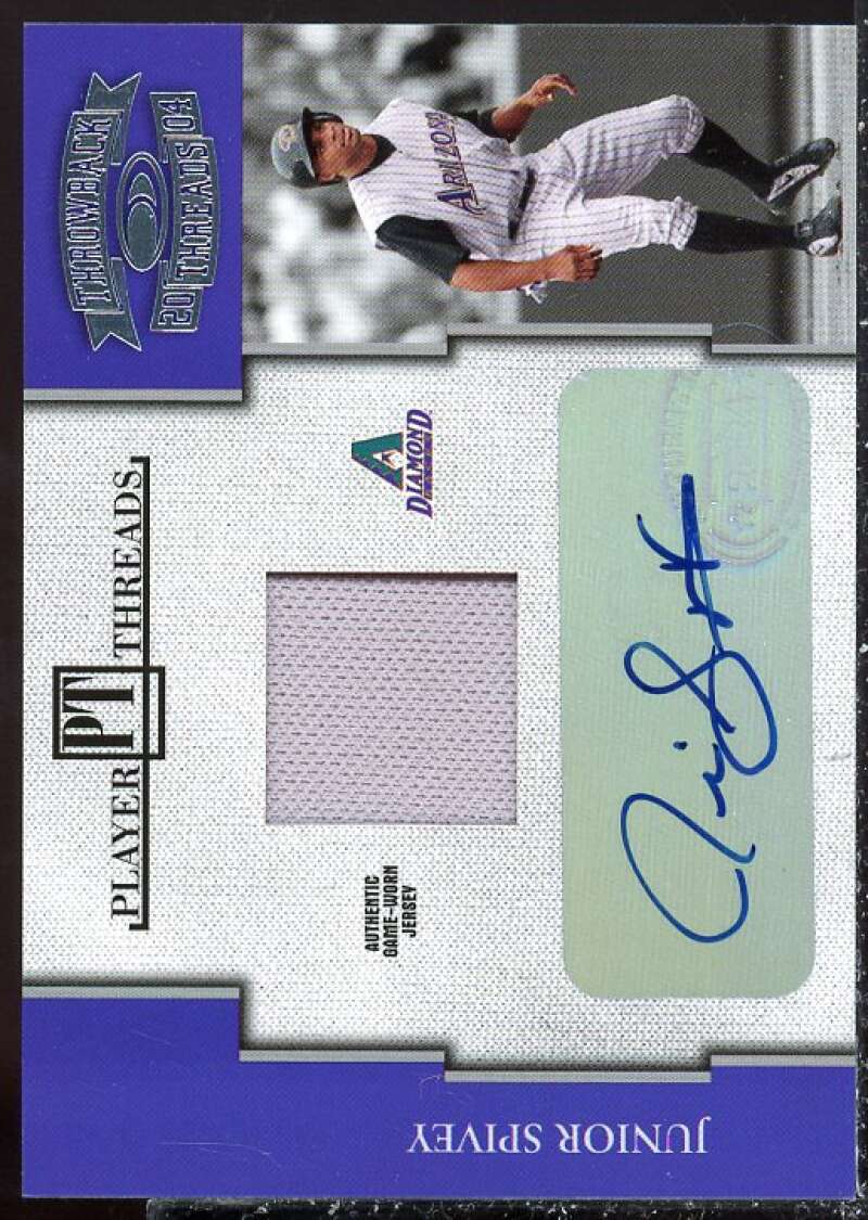 Junior Spivey Card 2004 Throwback Threads Player Threads Signature #39  Image 1
