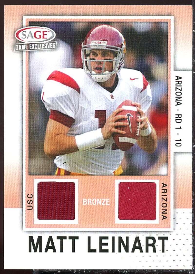 Matt Leinart Dual 2006 SAGE Game Exclusive Matt Leinart Jerseys Bronze #ML10  Image 1