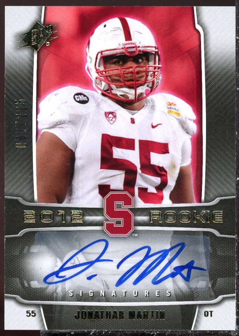 Jonathan Martin AU Card 2012 SPx #136  Image 1