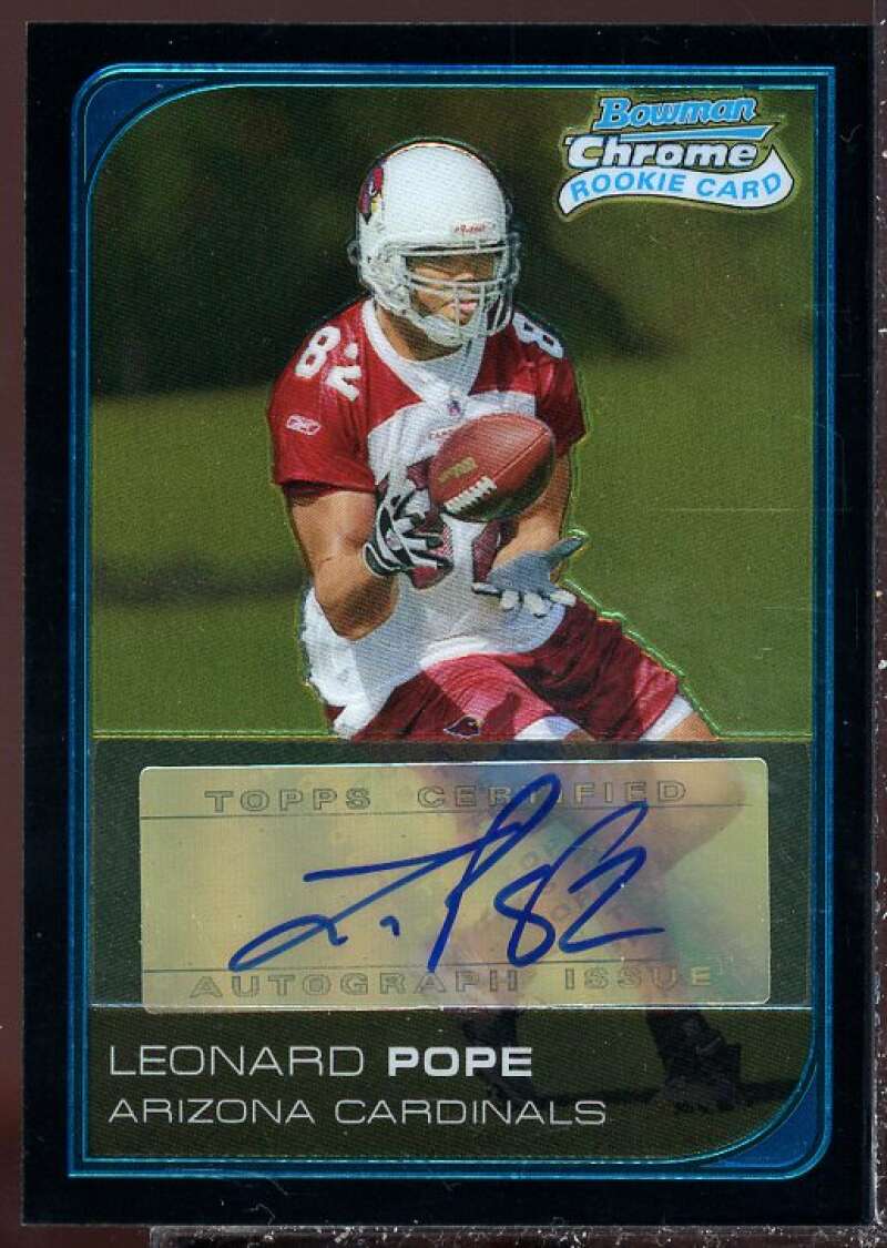 Leonard Pope Card 2006 Bowman Chrome Rookie Autographs #257  Image 1