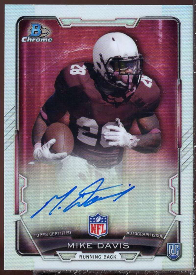 Mike Davis Card 2015 Bowman Chrome Rookie Autographs Refractors #RCRAMDA  Image 1