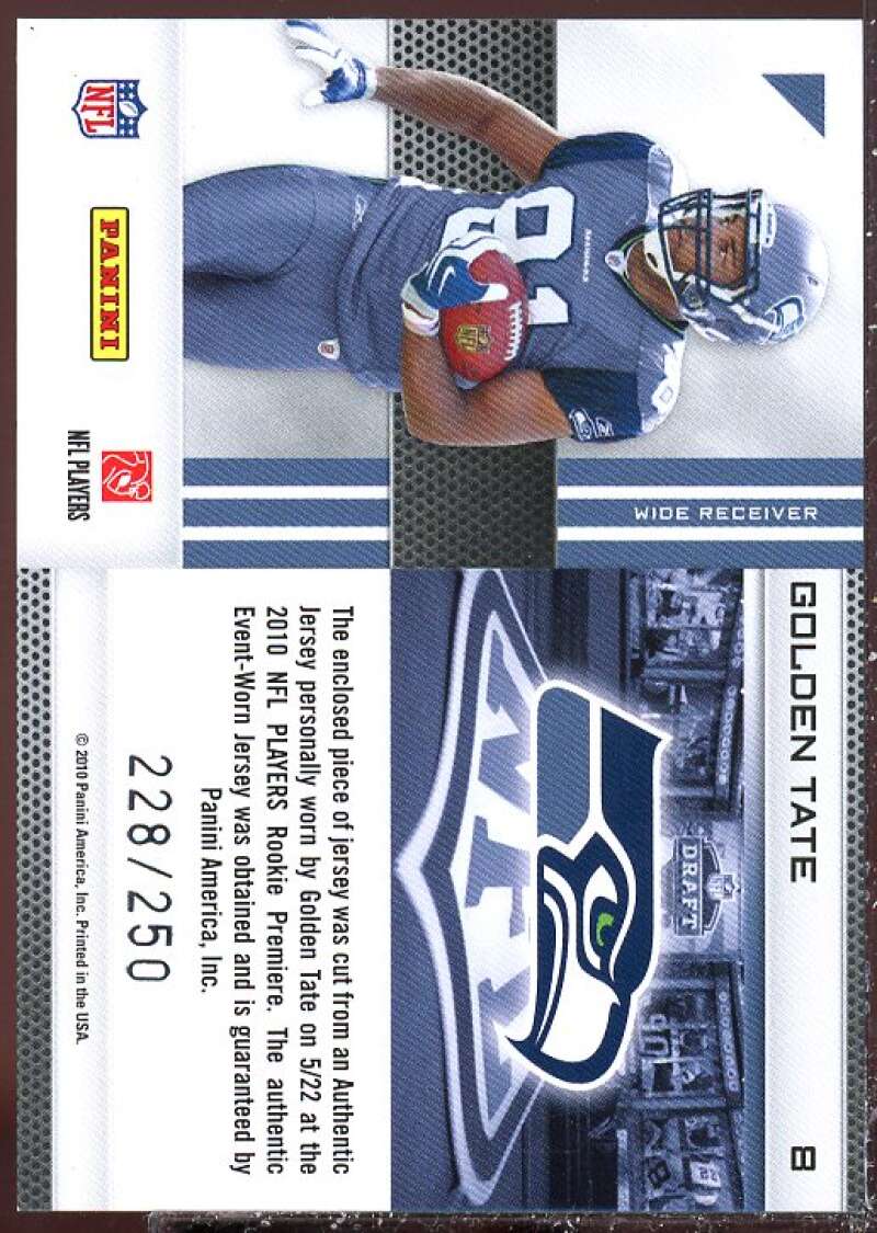 Golden Tate Card 2010 Absolute Memorabilia War Room Materials #8  Image 2