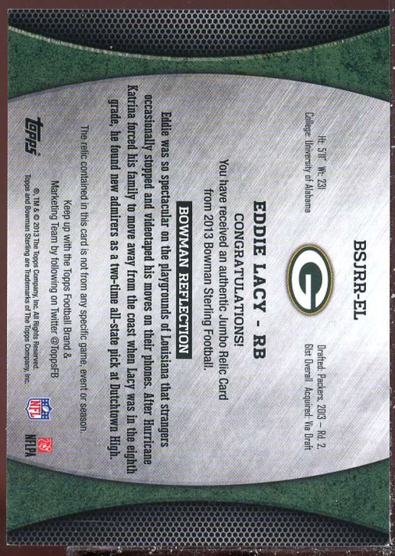 Eddie Lacy Card 2013 Bowman Sterling Relics #BSJRREL  Image 2