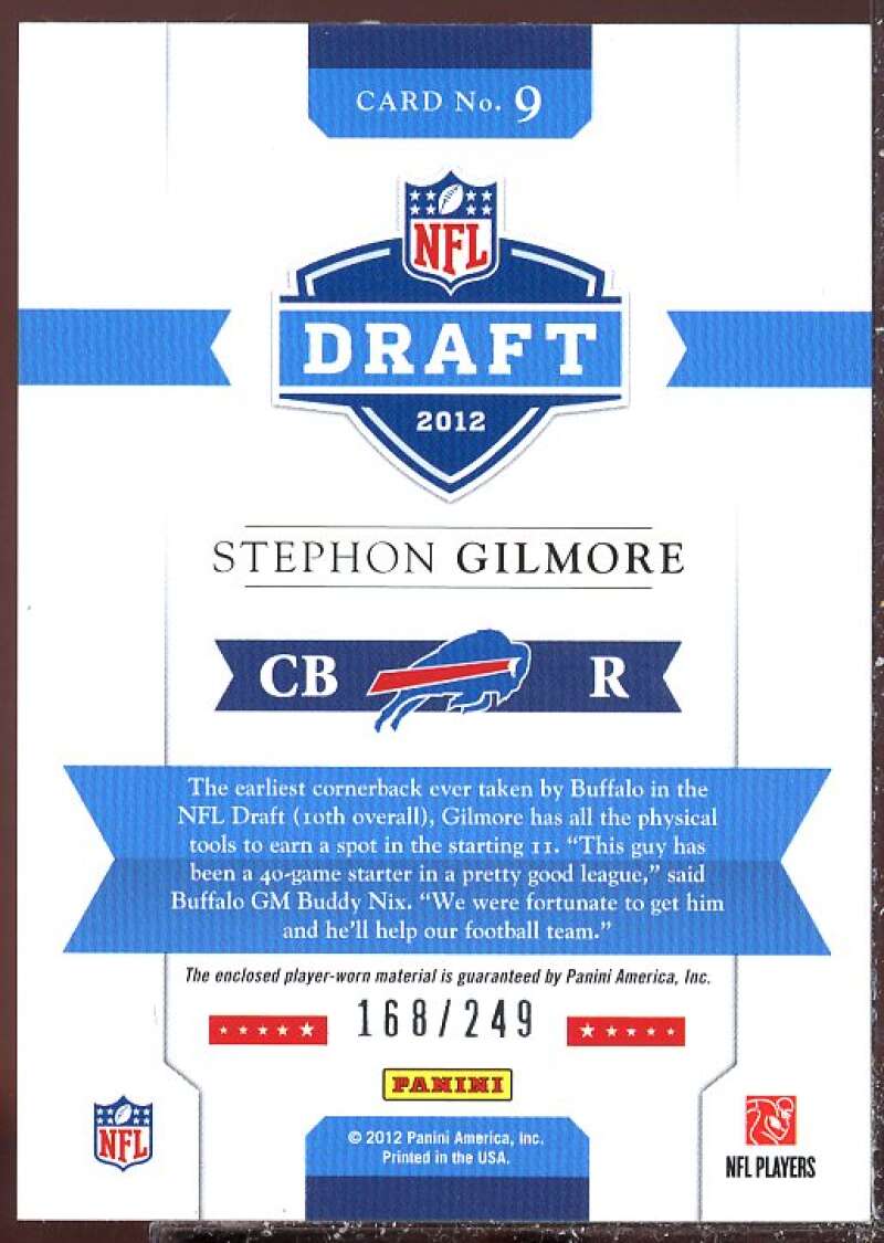 Stephon Gilmore Card 2012 Prestige NFL Draft Materials #9  Image 2