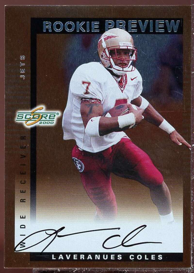 Laveranues Coles Card 2000 Score Rookie Preview Autographs #SR30  Image 1