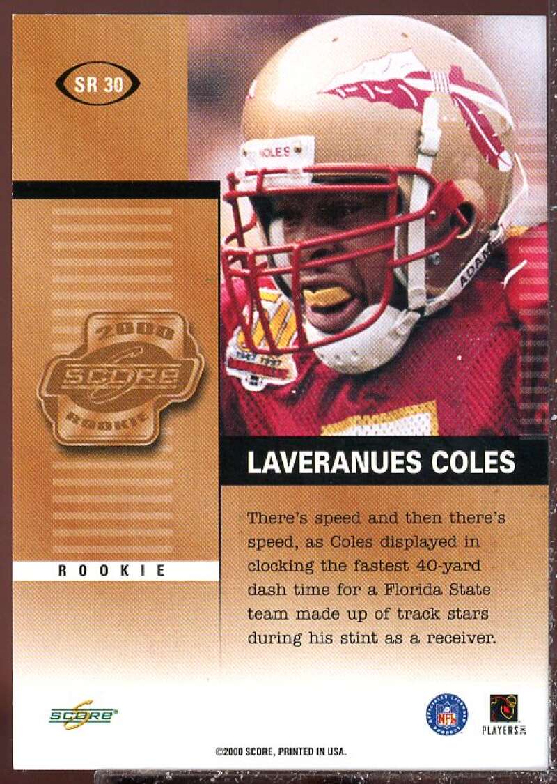 Laveranues Coles Card 2000 Score Rookie Preview Autographs #SR30  Image 2