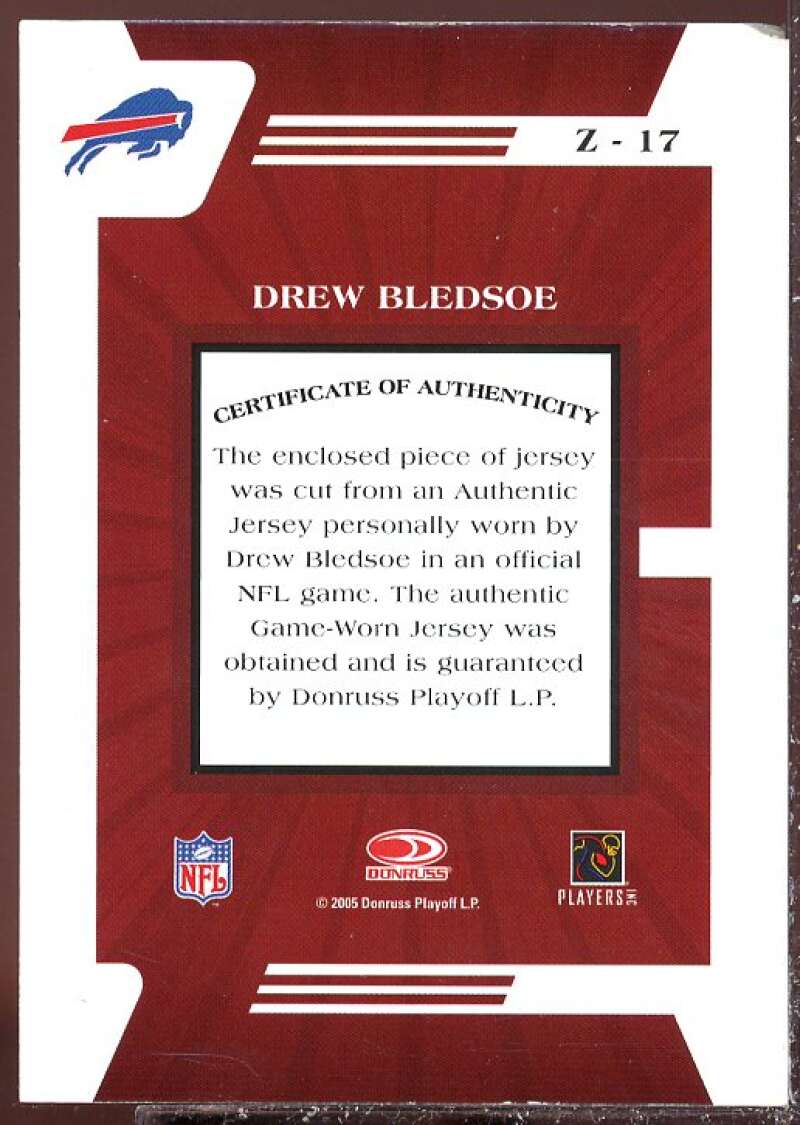 Drew Bledsoe Card 2005 Zenith Z-Jerseys #17  Image 2