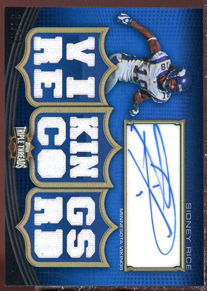 Sidney Rice Card 2010 Topps Triple Threads Autographed Relics #TTAR18  Image 1