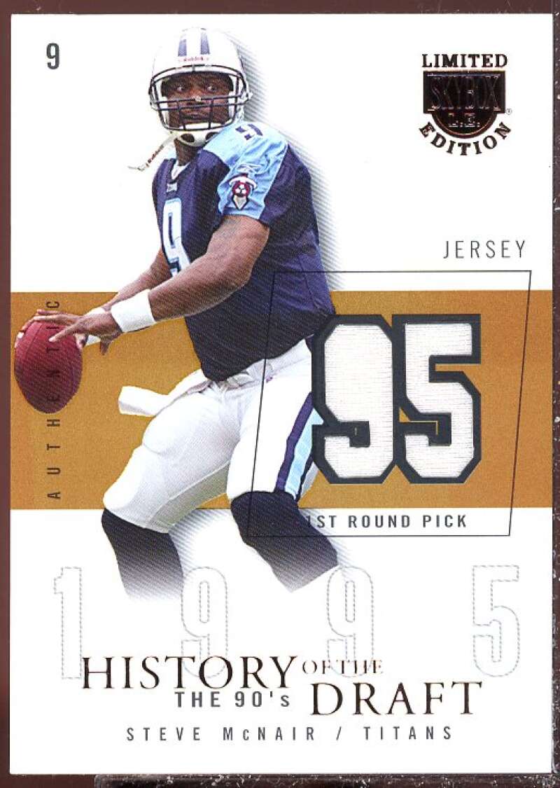 Steve McNair Card 2003 SkyBox LE History of the Draft Jerseys #HDSM  Image 1