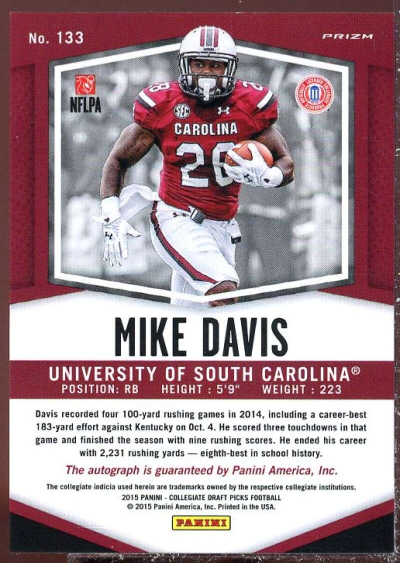 Mike Davis AU 2015 Contenders Draft Picks College Draft Ticket Red Foil #133B  Image 2