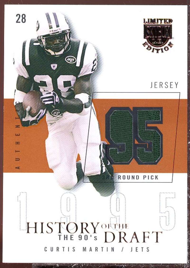 Curtis Martin Card 2003 SkyBox LE History of the Draft Jerseys #HDCM  Image 1