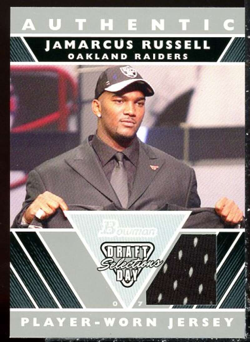 JaMarcus Russell Jsy Card 2007 Bowman Draft Day Selections Relics #DJJR  Image 1