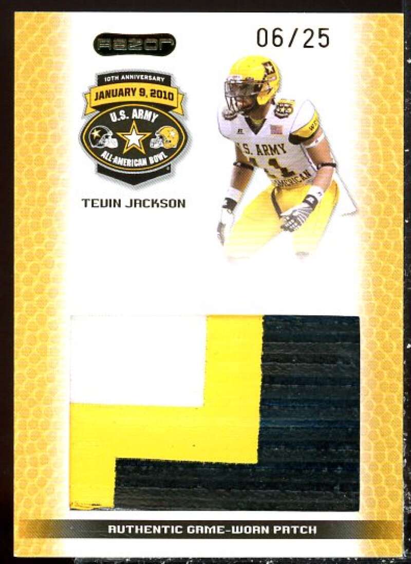 Tevin Jackson Card 2010 Razor Army All-American Bowl Jersey Patch #PTTJ1  Image 1