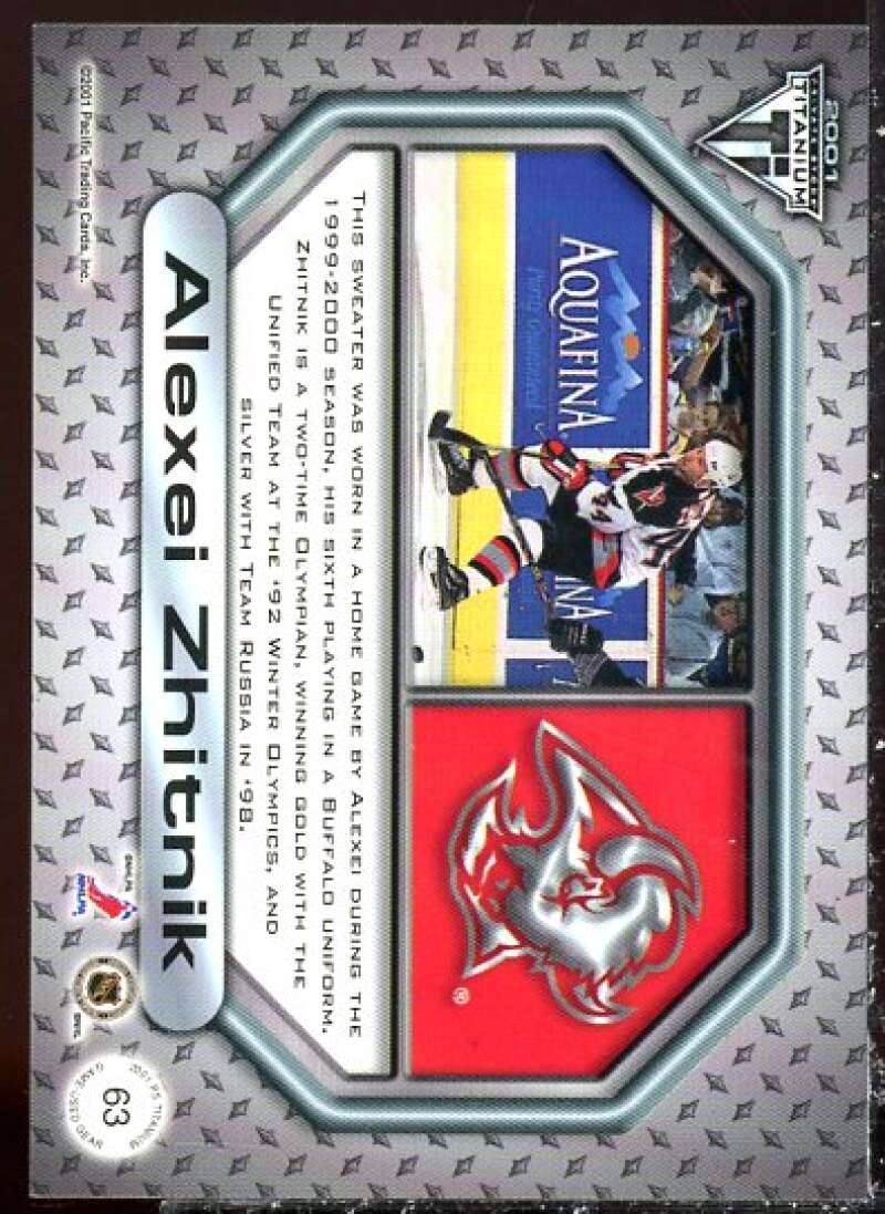 Alexei Zhitnik Card 2000-01 Titanium Game Gear #63  Image 2