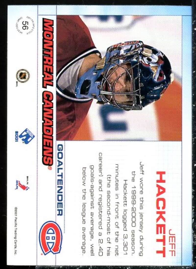 Jeff Hackett Card 2000-01 Private Stock Game Gear #56  Image 2