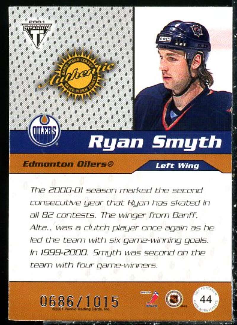 Ryan Smyth Card 2000-01 Titanium Draft Day Edition #44  Image 2