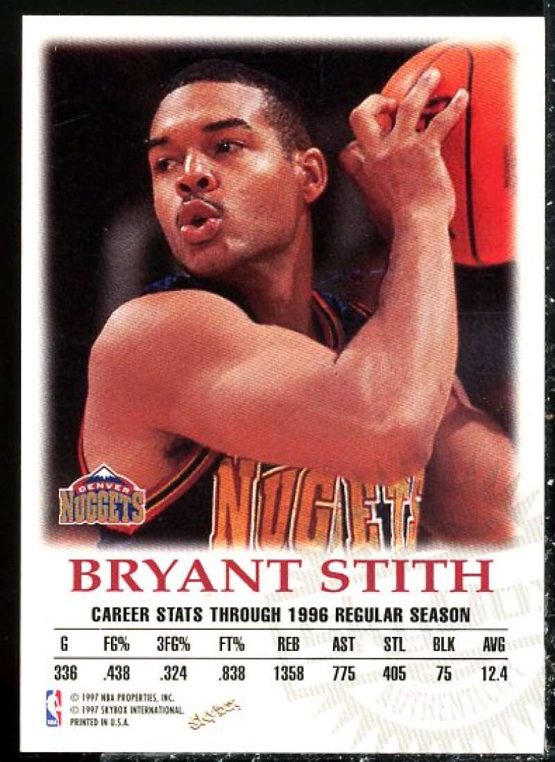 Bryant Stith Card 1997-98 SkyBox Premium Autographics #100  Image 2