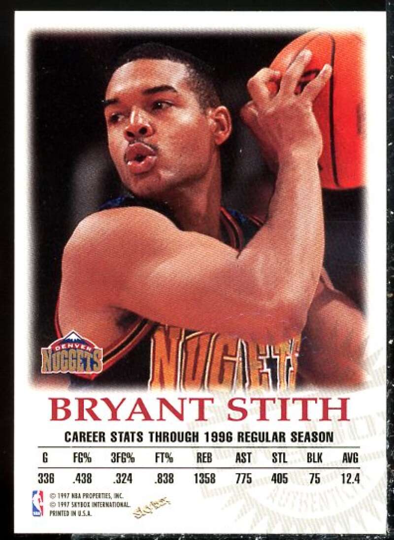 Bryant Stith Card 1997-98 SkyBox Premium Autographics #100  Image 2