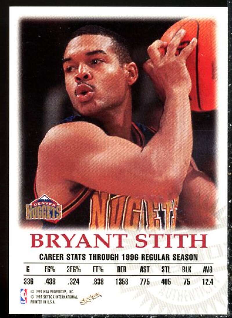 Bryant Stith Card 1997-98 SkyBox Premium Autographics #100  Image 2