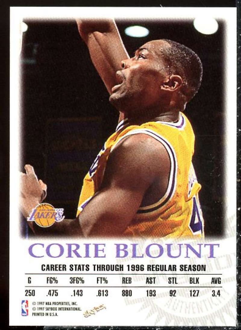 Corie Blount Card 1997-98 SkyBox Premium Autographics #13  Image 2