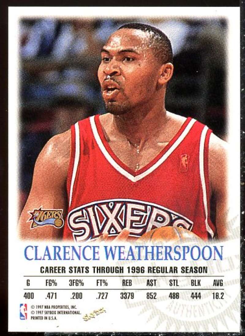 Clarence Weatherspoon Card 1997-98 SkyBox Premium Autographics #109  Image 2