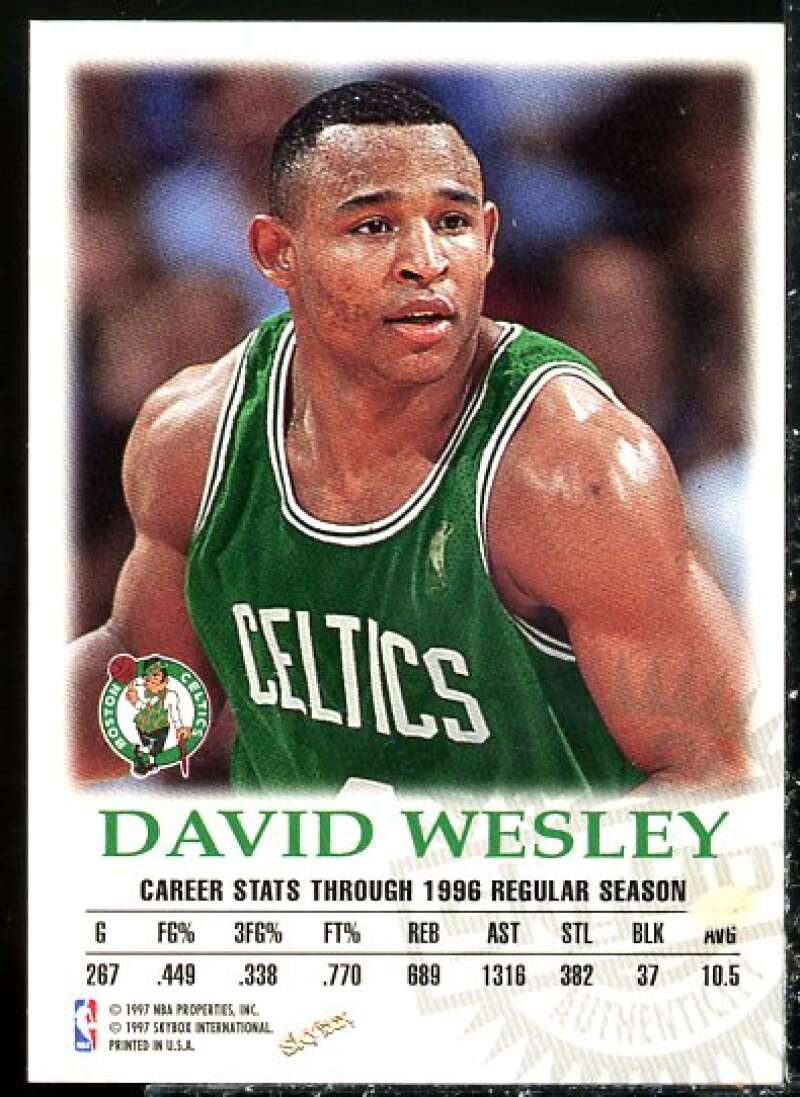 David Wesley Card 1997-98 SkyBox Premium Autographics #110  Image 2