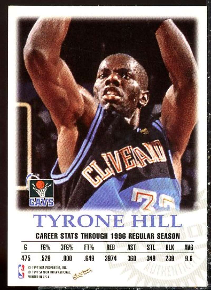 Tyrone Hill Card 1997-98 SkyBox Premium Autographics #49  Image 2