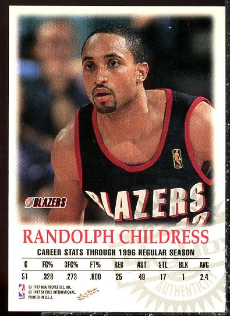 Randolph Childress Card 1997-98 SkyBox Premium Autographics #24  Image 2