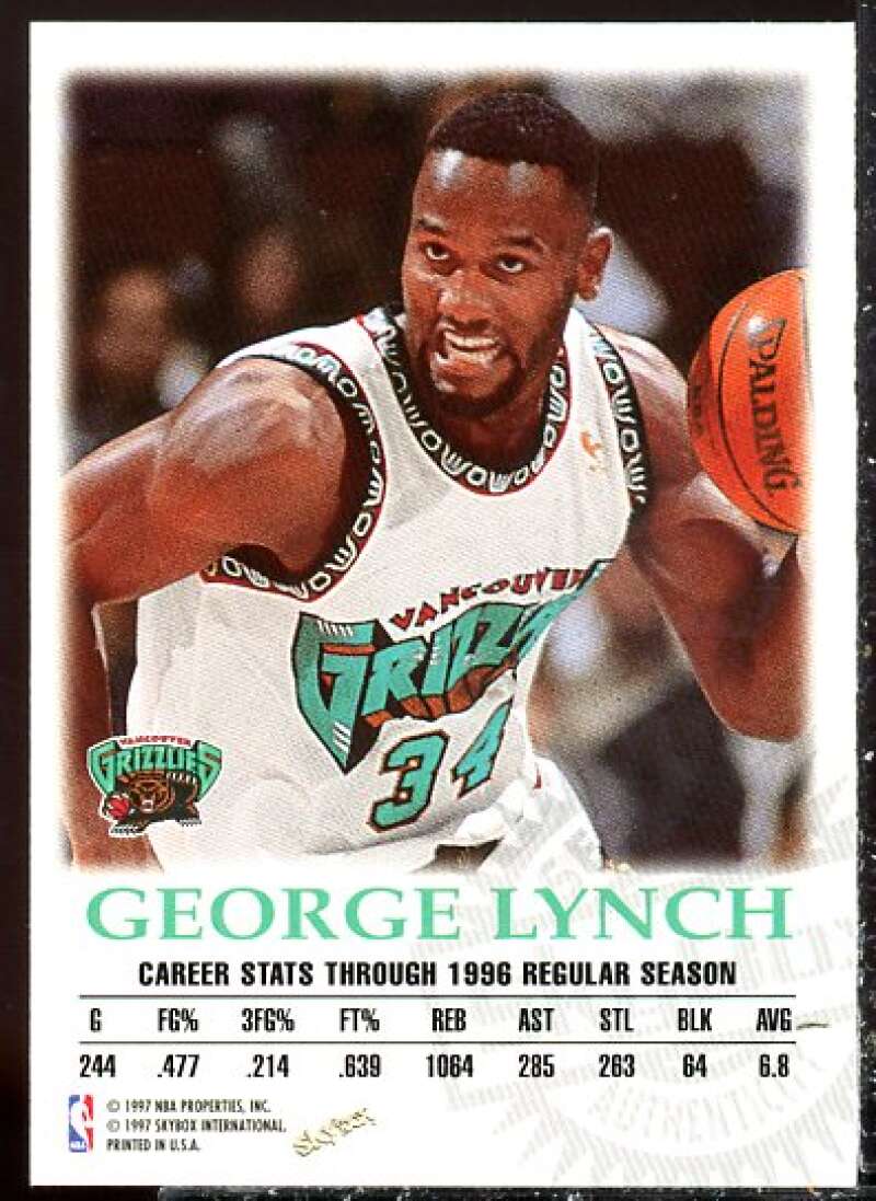 George Lynch Card 1997-98 SkyBox Premium Autographics #65  Image 2