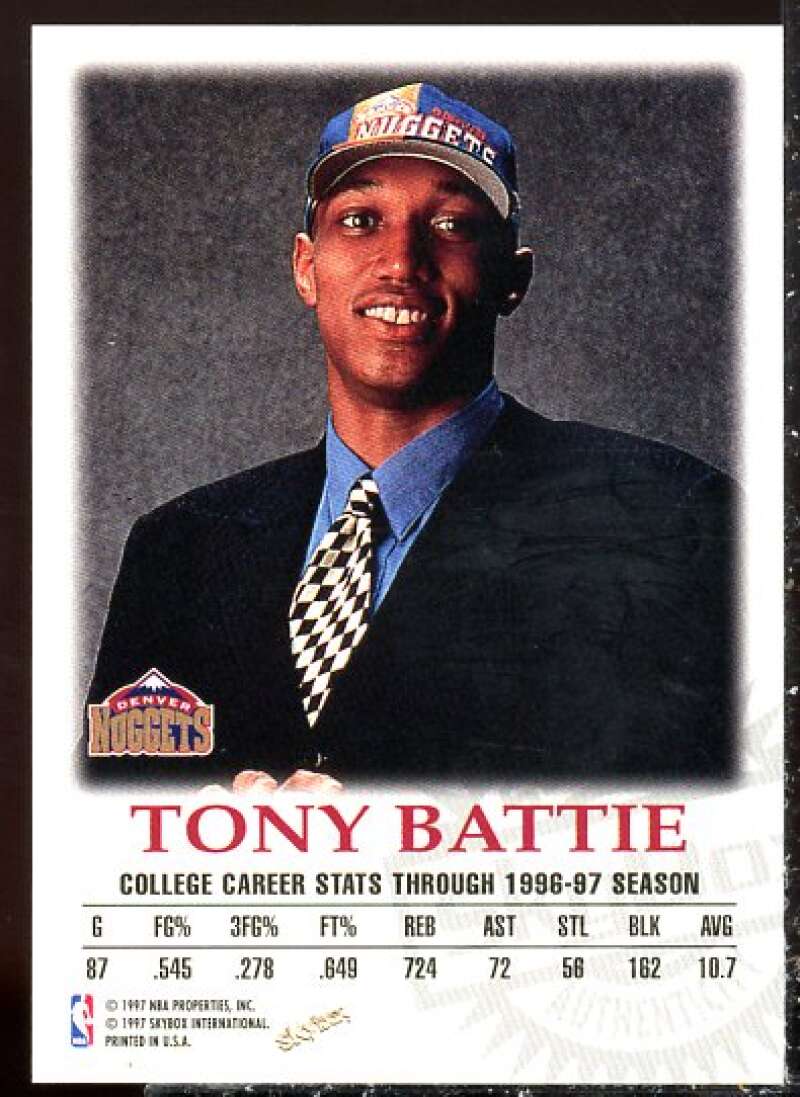 Tony Battie Card 1997-98 SkyBox Premium Autographics #11  Image 2