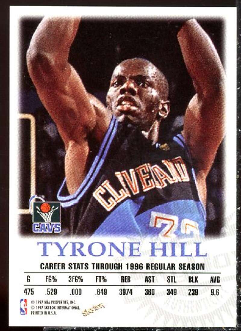 Tyrone Hill Card 1997-98 SkyBox Premium Autographics #49  Image 2