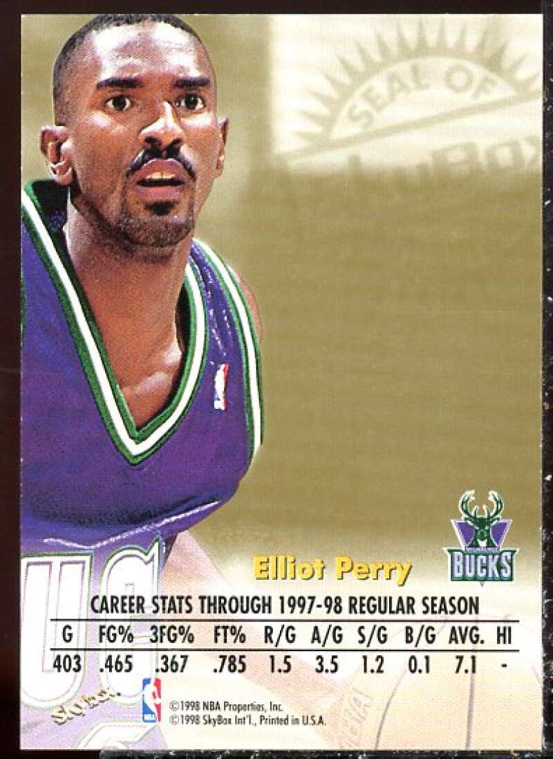 Elliot Perry Card 1998-99 SkyBox Premium Autographics #93  Image 2